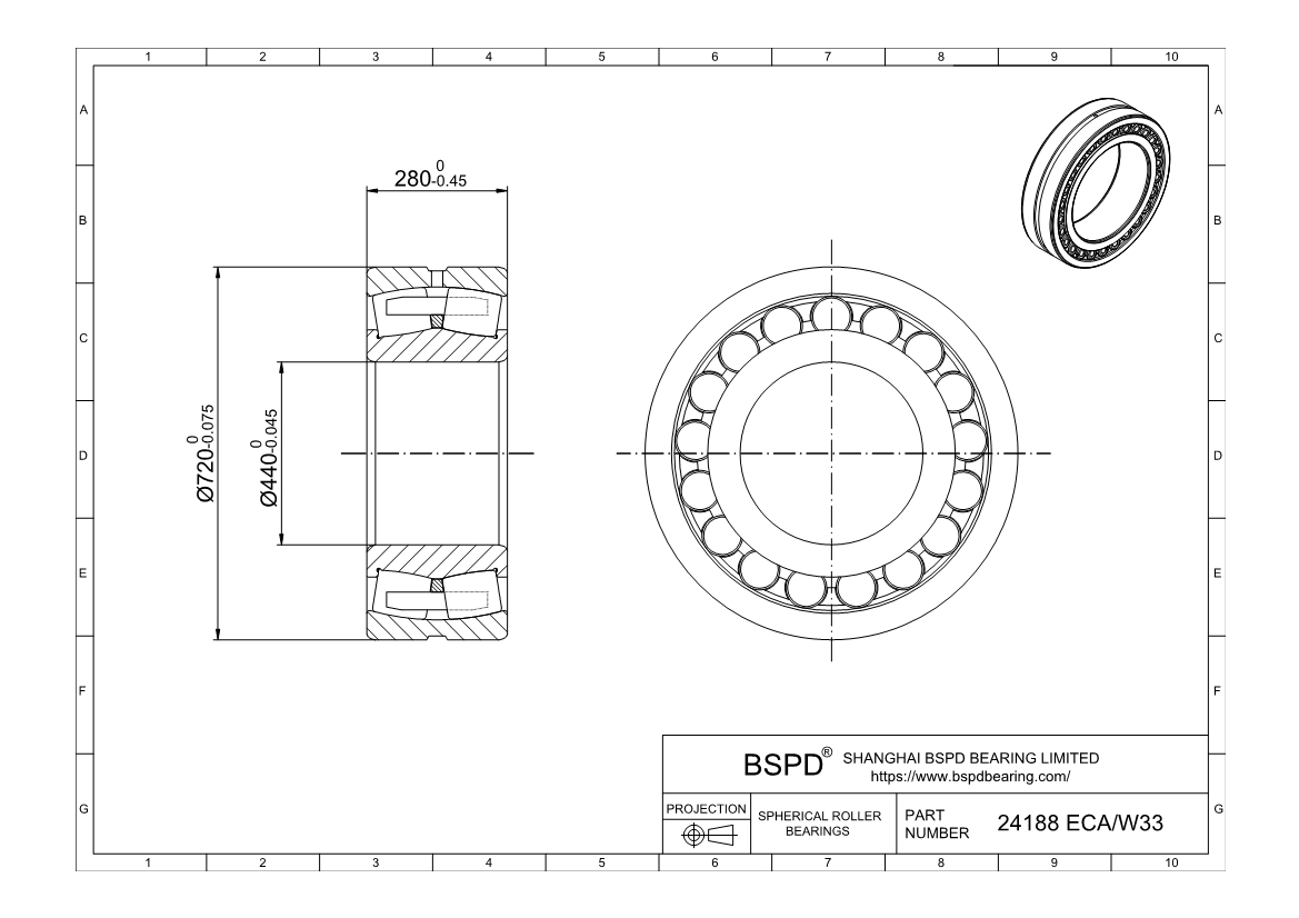 24188 ECA/W33 Spherical roller bearings | BSPD Bearing Manufacturing